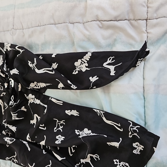 Spenser Jeremy Dog Walking Silk Top Size M - Picture 7 of 11